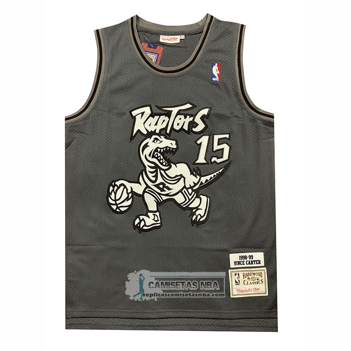 Camiseta Toronto Raptors Vince Carter NO 15 Mitchell & Ness 1998-99 Negro1